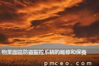 物業園區防盜監控系統的維修和保養