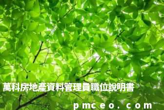 萬科房地產資料管理員職位說明書