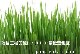項目工程的質(zhì)量檢查制度