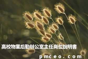 高校物業后勤辦公室主任崗位說明書